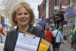 Anna working in Beeston town centre